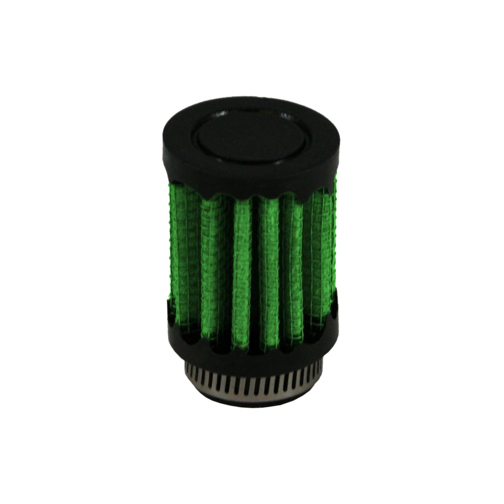 Green Filter Clamp-On Round Breather - 0.50 in OD Tube - Black