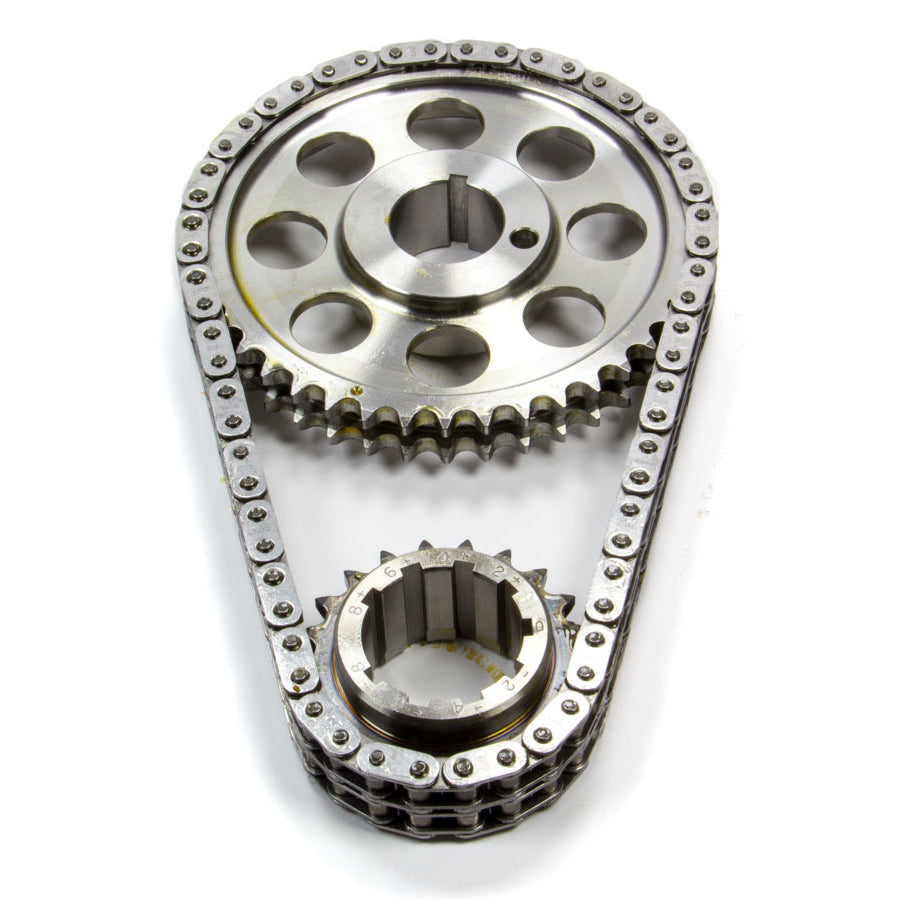 ROLLMASTER-ROMAC Red Series Timing Chain Set Double Roller Keyway Adjustable Billet Steel - Pontiac V8