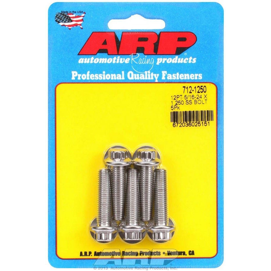 ARP Stainless Steel Bolt Kit - 12 Point (5) 5/16-24 x 1.250