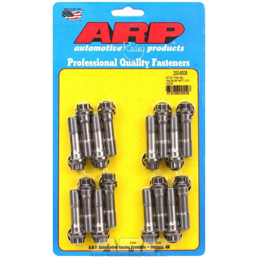ARP High Performance Series Connecting Rod Bolt Kit - 7/16 in Bolt - 1.6 in Long - Chromoly - Washers - Manley - Set of 16