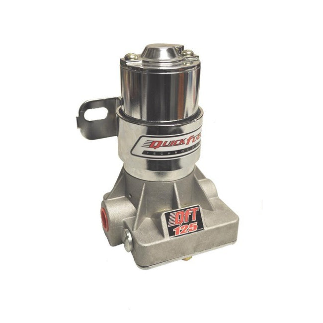 Quick Fuel Technology Inline Electric Fuel Pump 125 gph at 14 psi 3/8" NPT Inlet/Outlet Silver - Gas