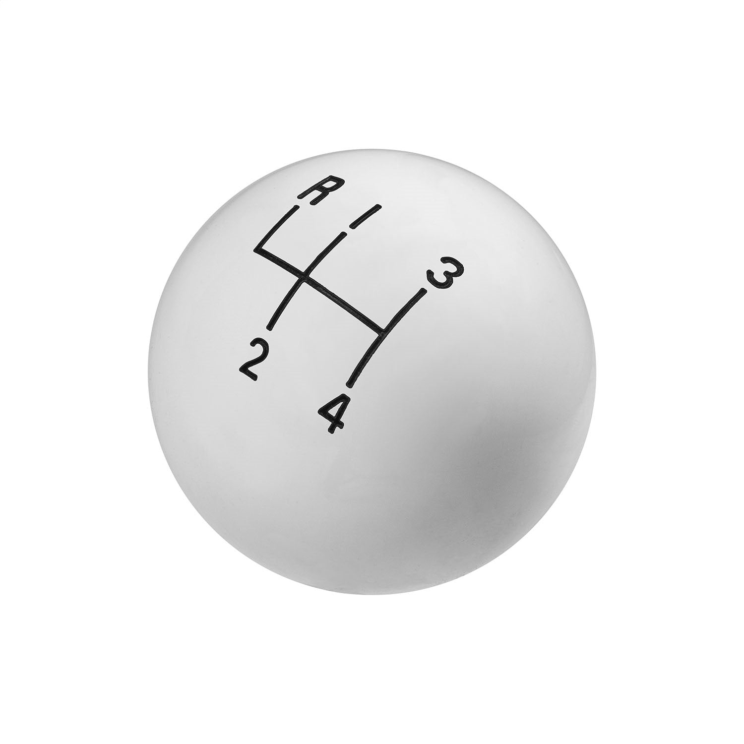 Hurst Classic Shifter Knob - Round - Plastic - White - 4-Speed Pattern - Universal - Manual Transmission - 3/8"-16 Thread