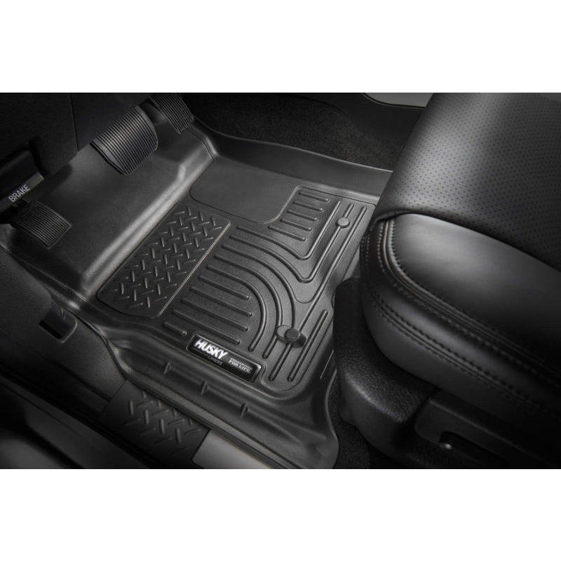 Husky Liners WeatherBeater Front/2nd Row Floor Liner - Black/Textured - 4-Door - Ford Midsize SUV 2021