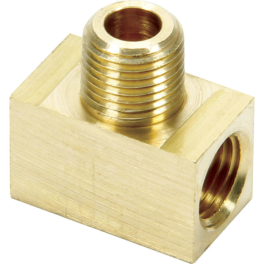 Allstar Performance 3/8-24 in Inverted Flare Female x 3/8-24 in Inverted Flare Female x 1/8 in NPT Male Adapter Tee - Brass