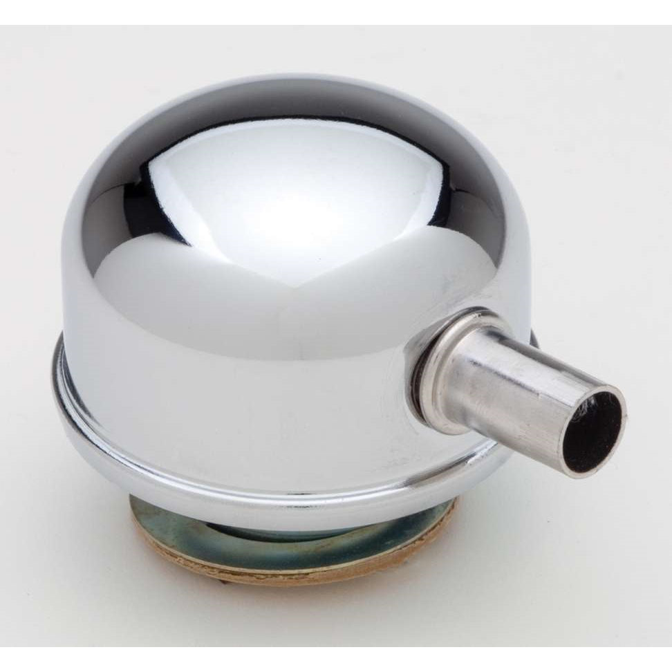 Trans-Dapt Twist-In Round Breather - 1-7/32 in Hole - 5/8 in Hose Barb Fitting - Chrome
