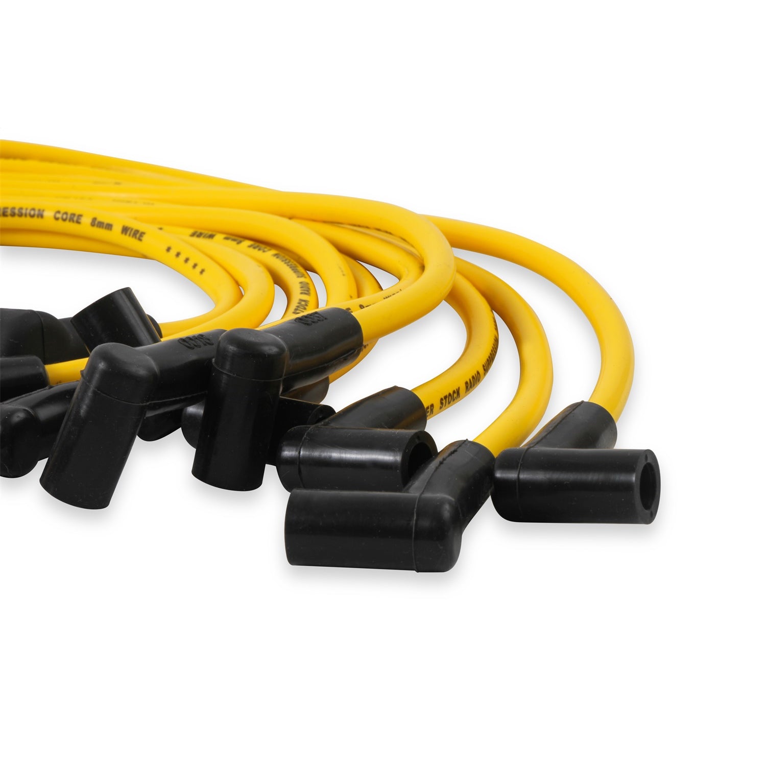 ACCEL Super Stock Spiral Core 8 mm Spark Plug Wire Set - Yellow - Factory Style Boots / Terminals - Ford V8