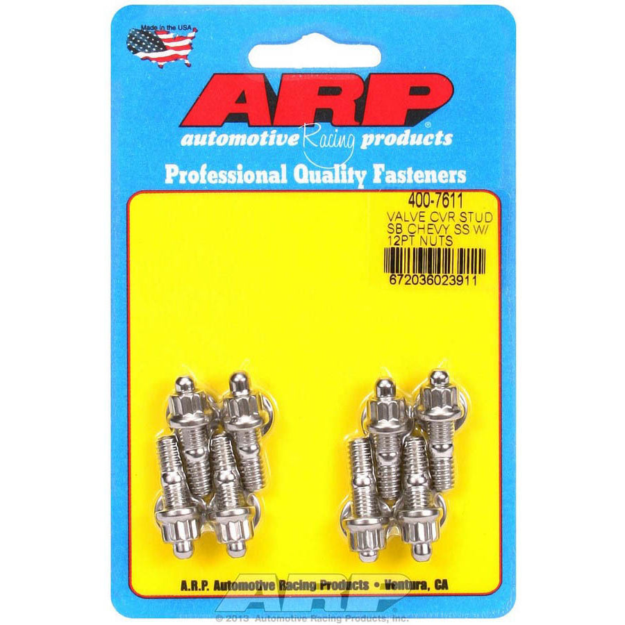 ARP Stainless Steel Valve Cover Stud Kit - For Stamped Steel Covers - 1/4"-20 - 1.170" UHD - 12-Point (8 Pieces)