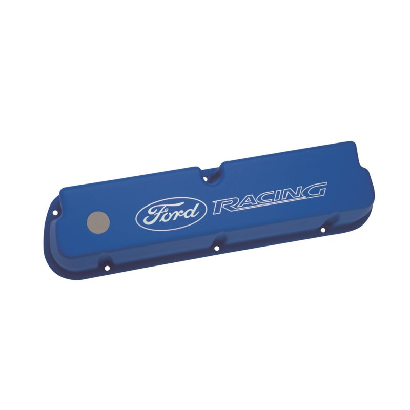Ford Racing Tall Valve Covers Baffled Breather Hole Oil Fill Cap - Ford Racing Logo - Blue Powder Coat