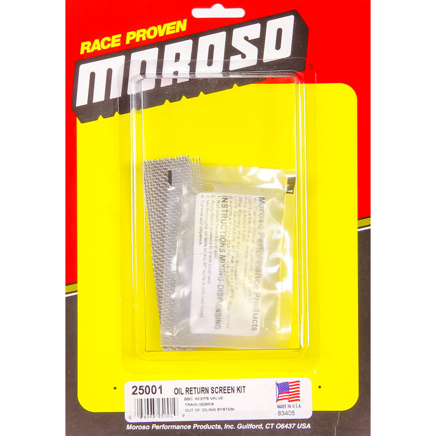 Moroso Oil Galley Return Screen Kit - BB Chevy