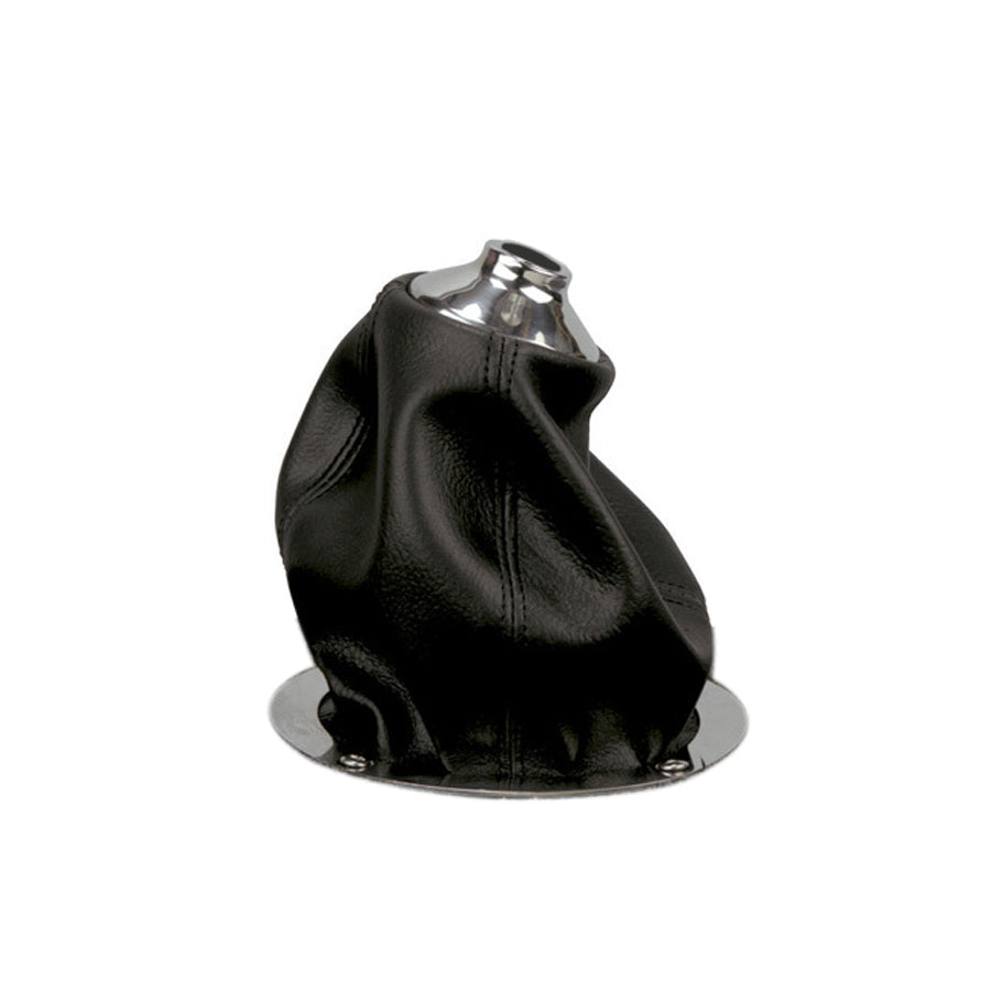 Lokar Classic Shifter Boot - 5" OD Base - Round Boot - Polished Stainless Shifter Ring - Vinyl - Black