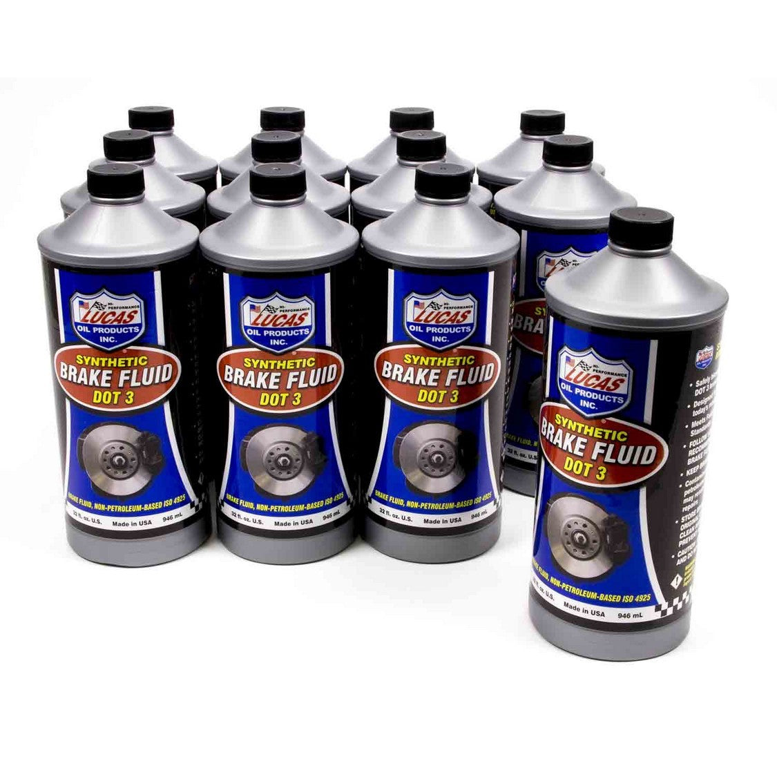 Lucas Oil Products DOT 3 Brake Fluid Synthetic 1 qt - Set of 12
