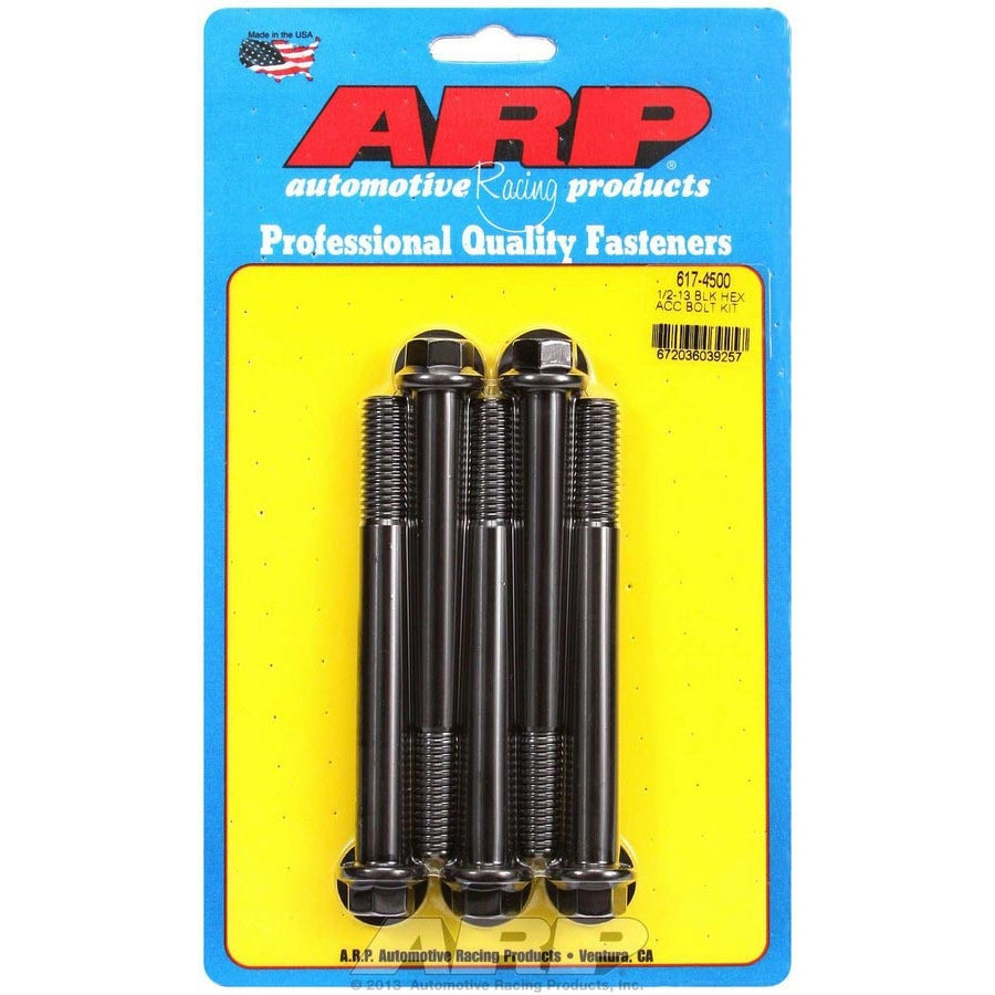 ARP 1/2-13" Thread Bolt 4-1/2" Long 9/16" Hex Head Chromoly - Black Oxide