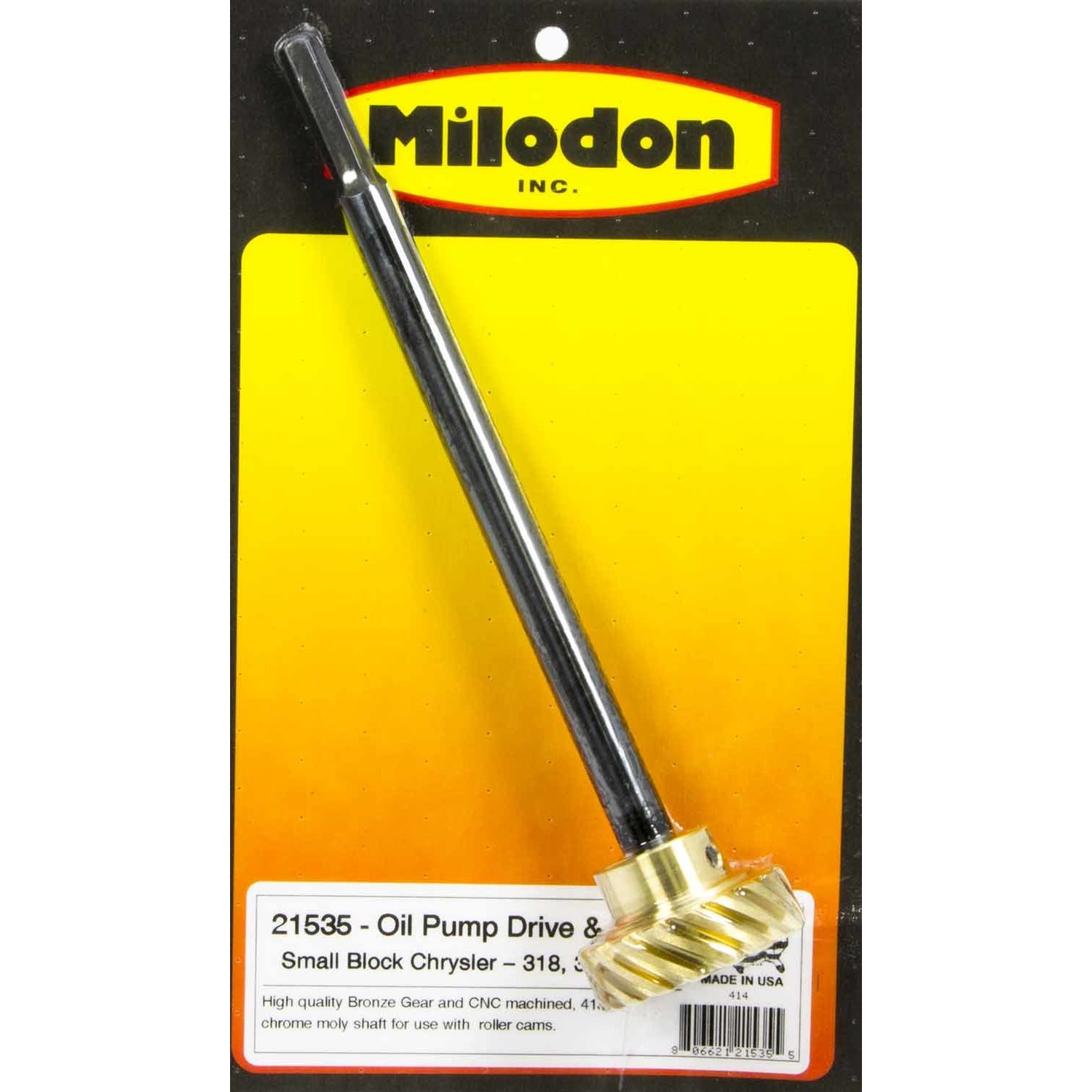 Milodon Bronze Oil Pump Drive Gear & Shaft - SB Chrysler