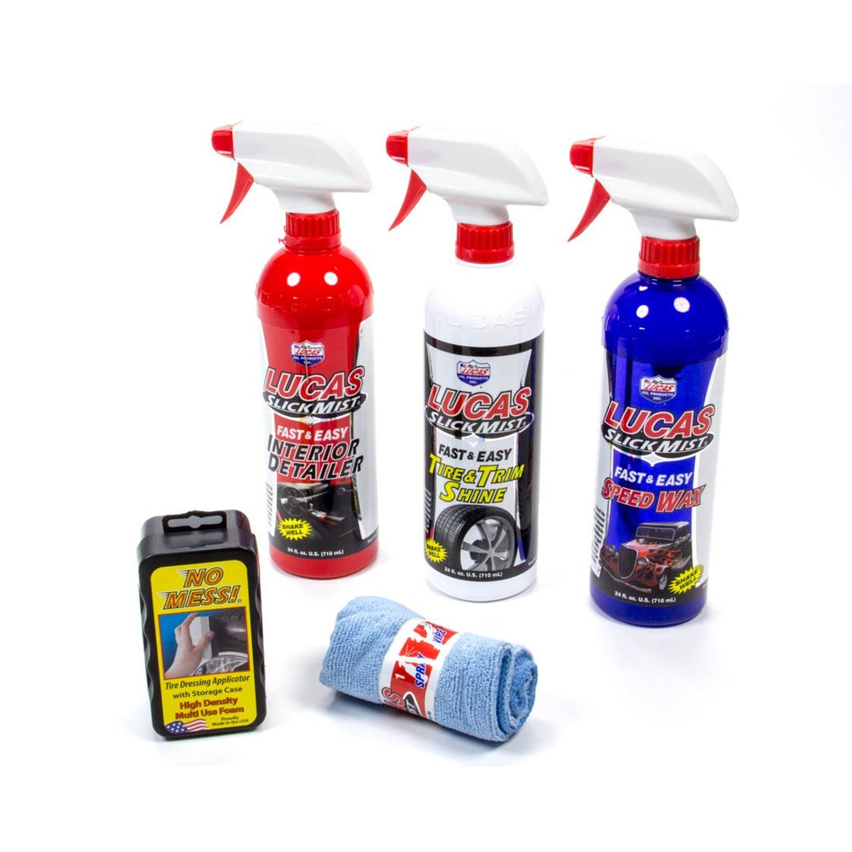 Lucas Oil Products Slick Mist Detailer 1 Interior Detailer/1 Tire and Trim Shine/1 Speed Wax