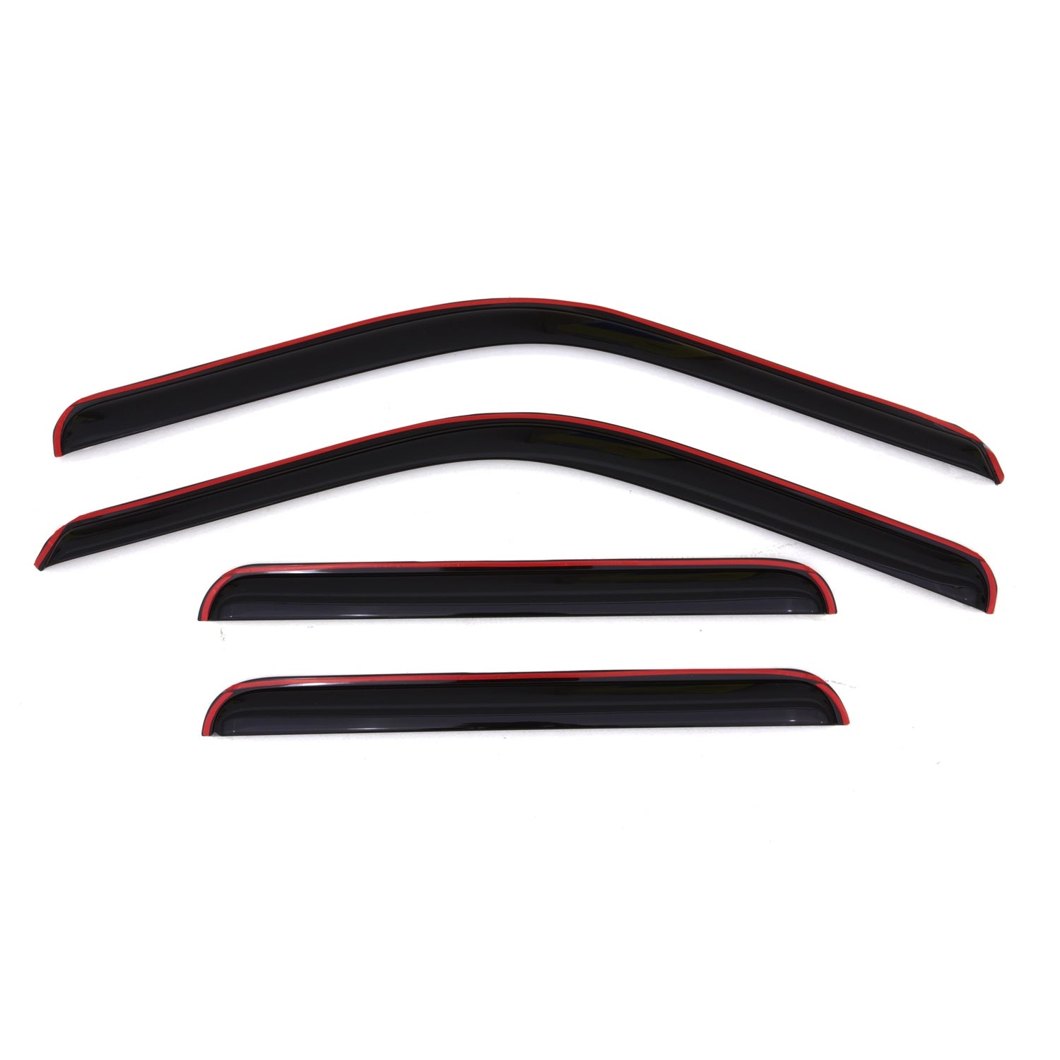 Auto Ventshade Front / Rear In-Channel Ventvisor - Stick-On - Dark Smoke - Crew Cab - Ford Fullsize Truck 1999-2014