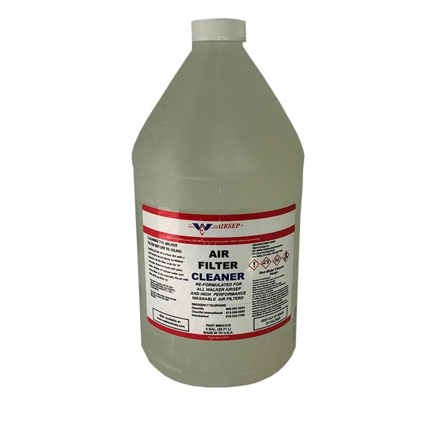 Walker Air Filter Cleaner - 1 Gallon Bottle