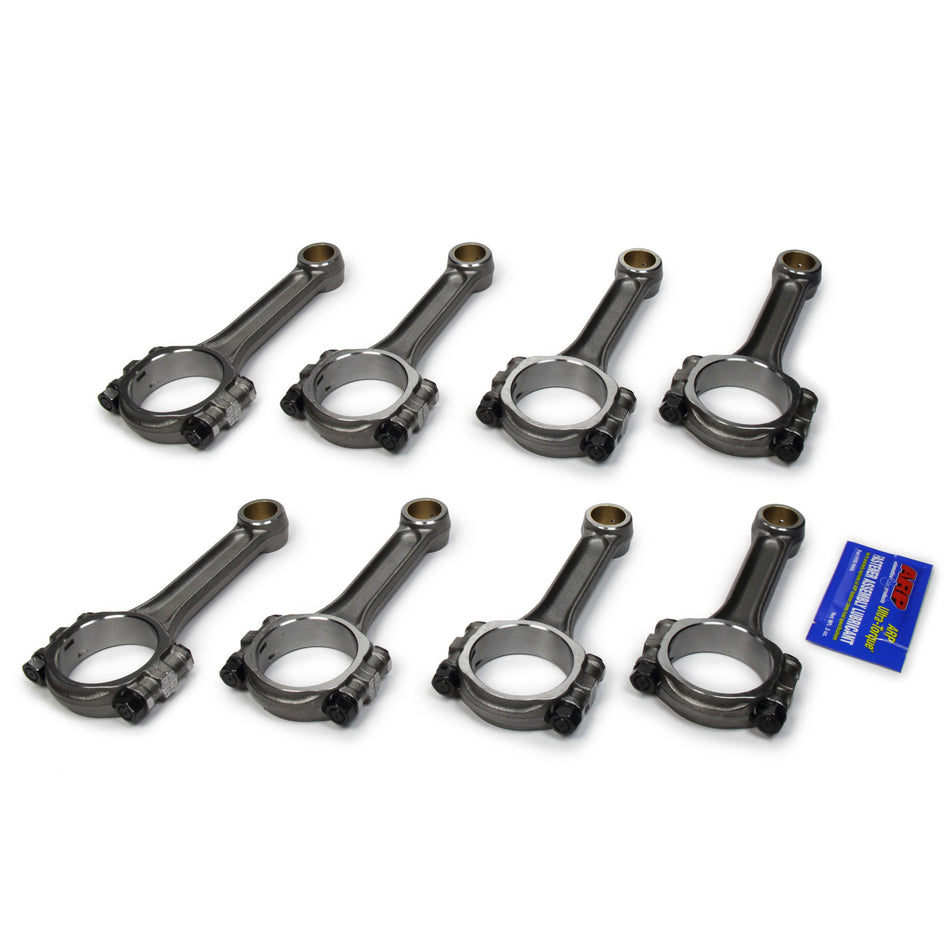 Scat 4130 Forged I-Beam Connecting Rods - Set of 8 - SB Chevy 350 Bushed - 6.000" Length, 2.100" Journal, .940" Pin Diameter
