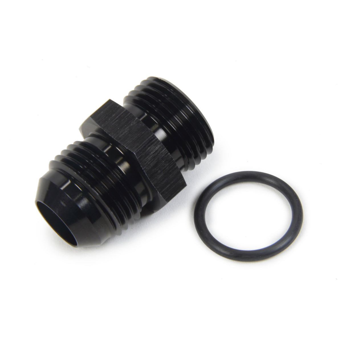 Triple X Race Co. Adapter Fitting Straight 10 AN Male to 10 AN Male O-Ring Aluminum - Black Anodize