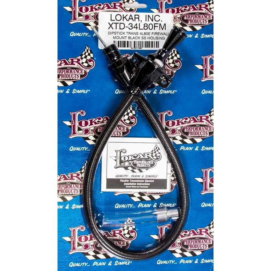 Lokar Midnight Series Hi-Tech Flexible Braided Stainless Transmission Dipstick - GM 4L80E Transmission