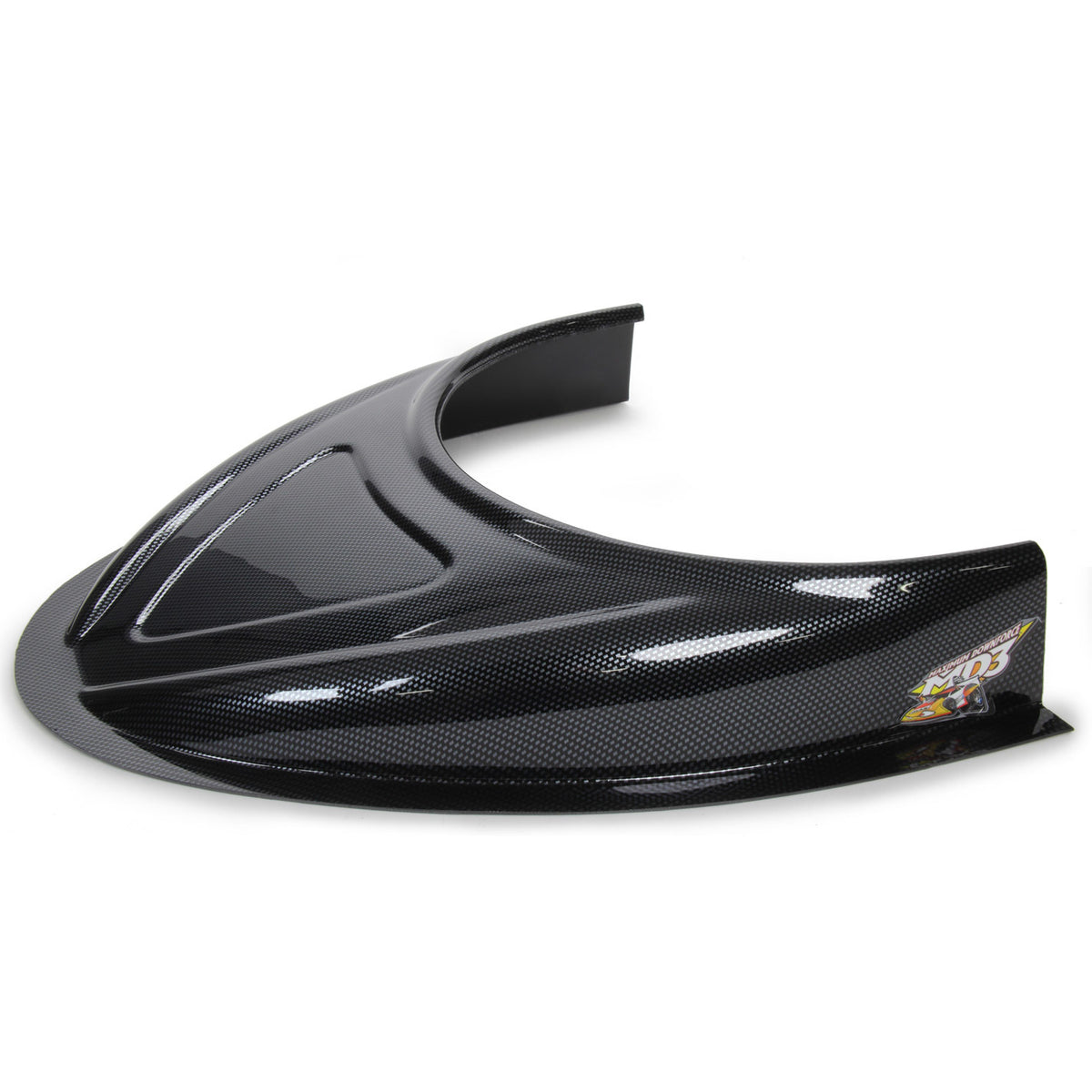 Five Star MD3 Hood Scoop - 3 in Height - Flat Bottom - Carbon Fiber Look - Dirt Late Model