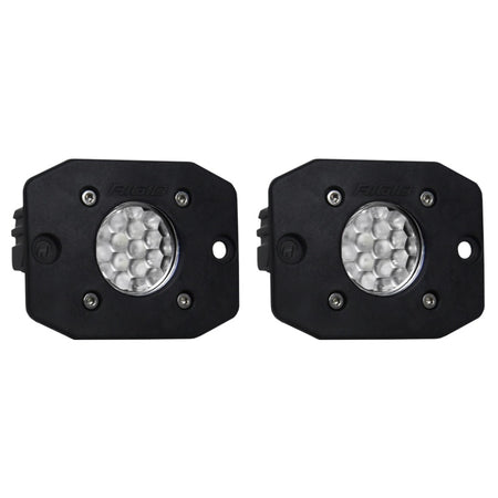 Rigid Industries Ignite LED Backup Light Assembly - Flood/Diffused - 12 Watts - White LED - Flush Mount - Black (Pair)