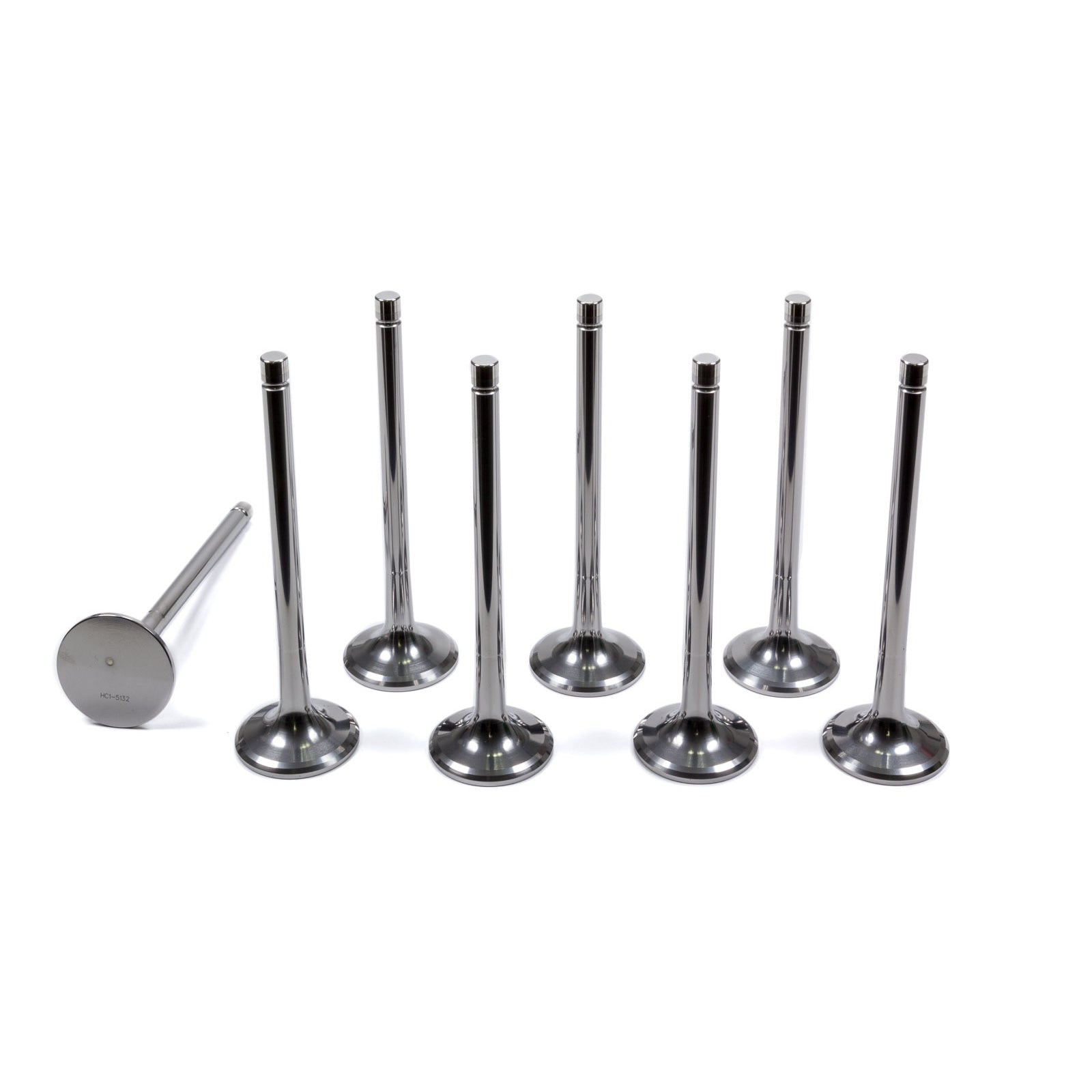 Del West 11/32" Titanium Exhaust Valves - 1.625", + .600" Long, Radius Groove - (Set of 8)