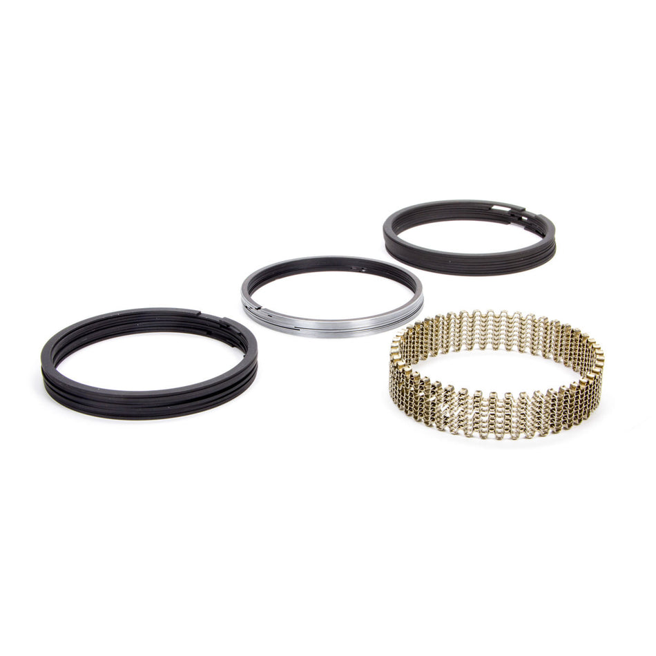 Hastings "Tough Guy" Claimer Series Racing Piston Ring Set - Bore Size: 4.030" Top Ring: 1/16", Second Ring: 1/16", Oil Ring: 3/16" - Phospate Coated Top Ring