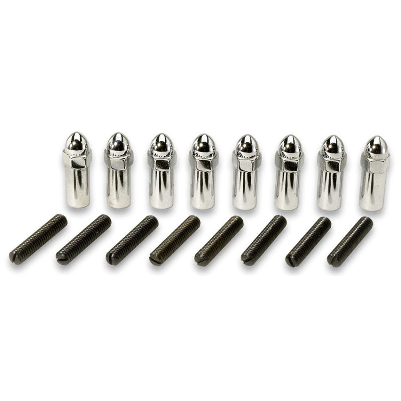 Moroso Valve Cover Fastener - Stud - 1/4-20 in Thread - 1.375 in Long - Hex Nuts - Chrome - Set of 8