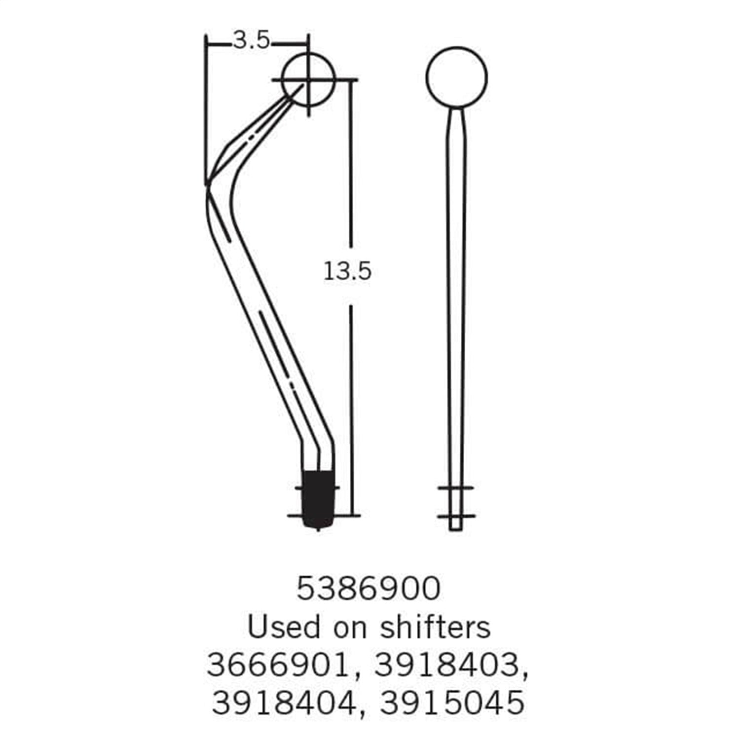 Hurst Competition Plus Double Bend Shifter Stick - 13.5 in - 3/8-16 in Thread - Chrome - Hurst Manual Shifters