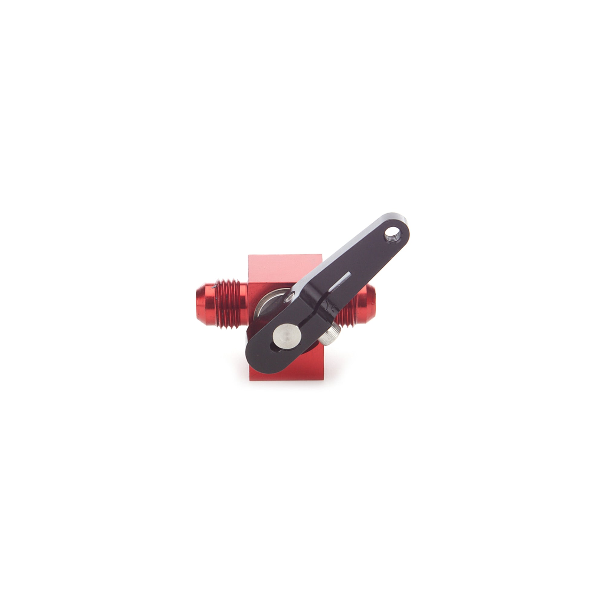 Waterman Fuel Shutoff Valve - Manual - 6 AN Male Inlet - 6 AN Male Outlet - Black/Red