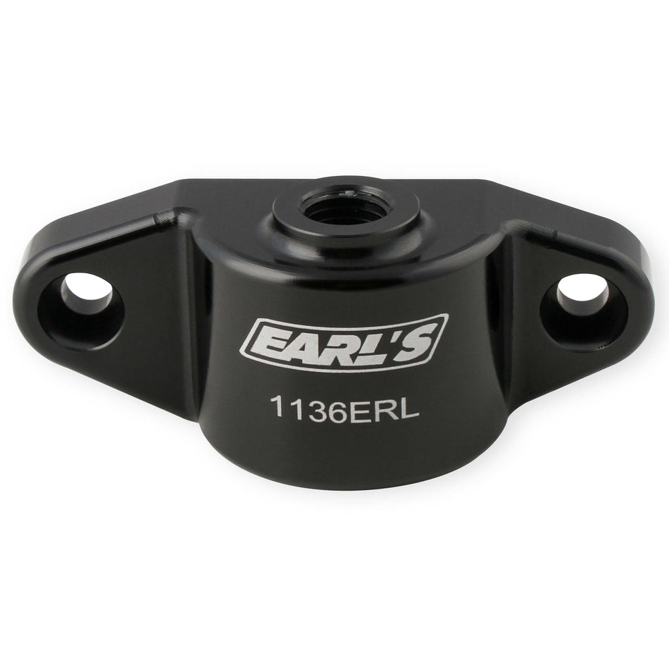 Earl's Bolt-On Oil Filter Blockoff Adapter - 1/8 in NPT Female Inlet - Black Anodized - GM GenV LT-Series 1136ERL