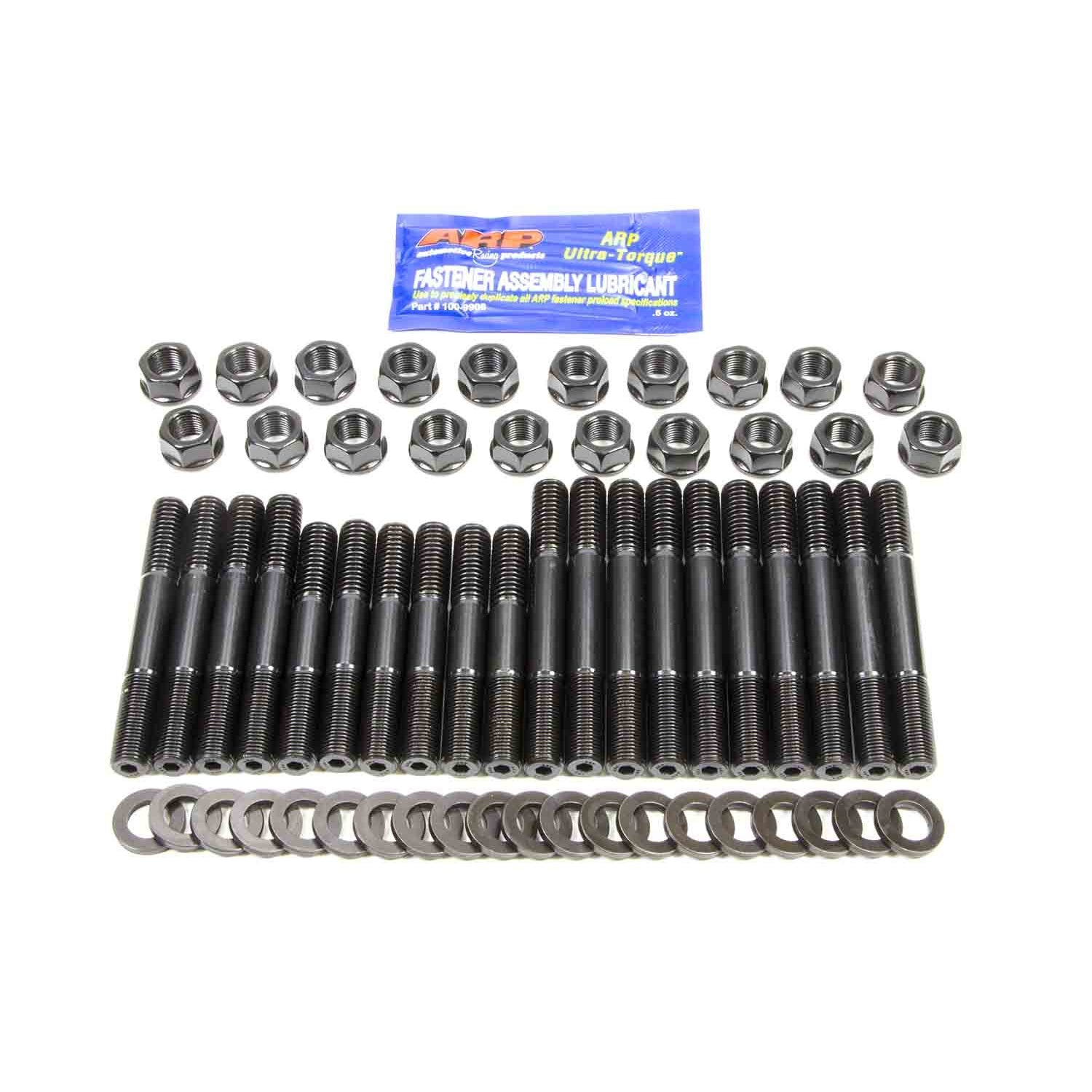 ARP Main Stud Kit - Hex Nuts - 4-Bolt Mains - Chromoly - Black Oxide - Dart Big M - Splayed Caps - Big Block Chevy