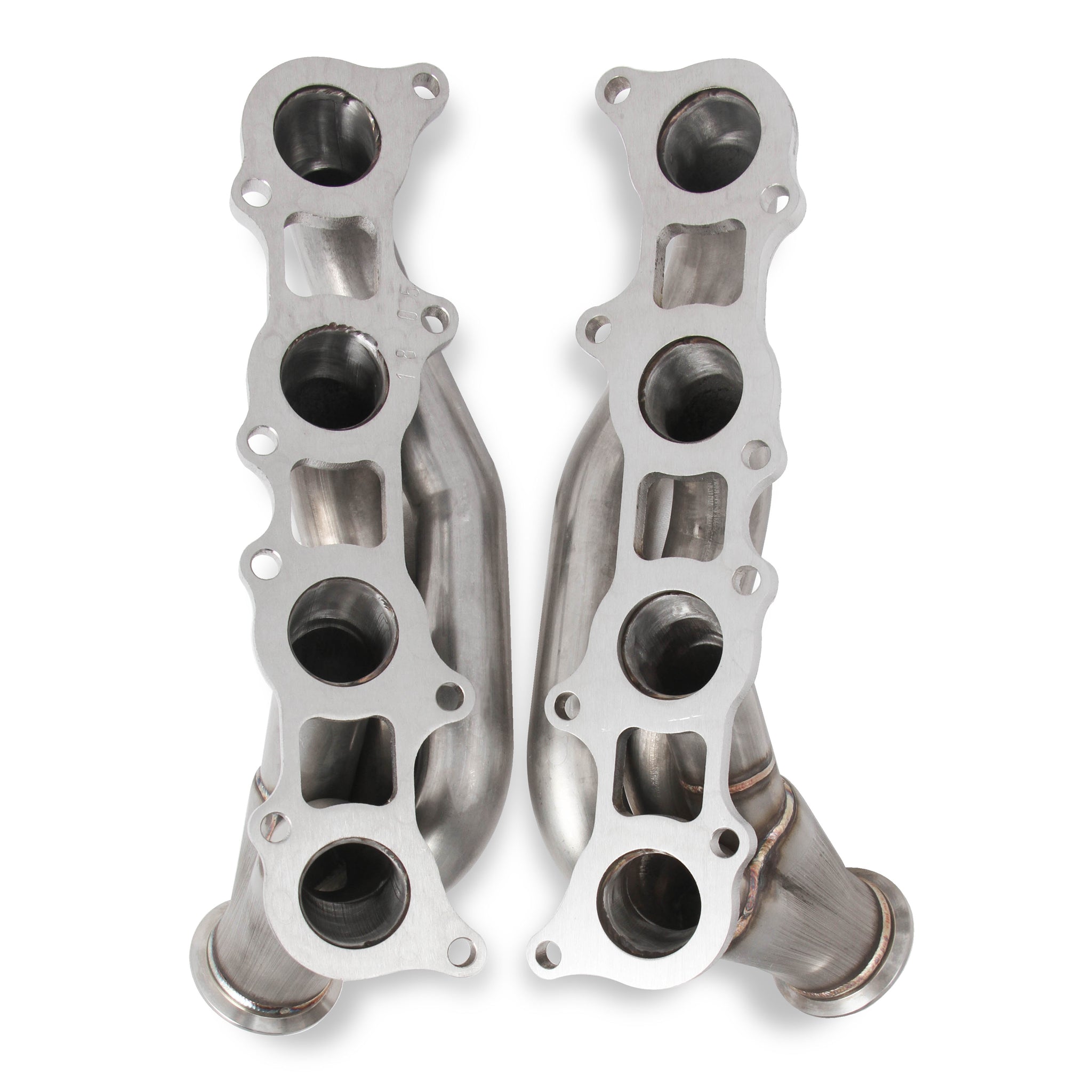 Flowtech Coyote Turbo Headers - 1-5/8" Primary - 2-1/2" Collector - Up and Forward - Stainless - Ford Coyote