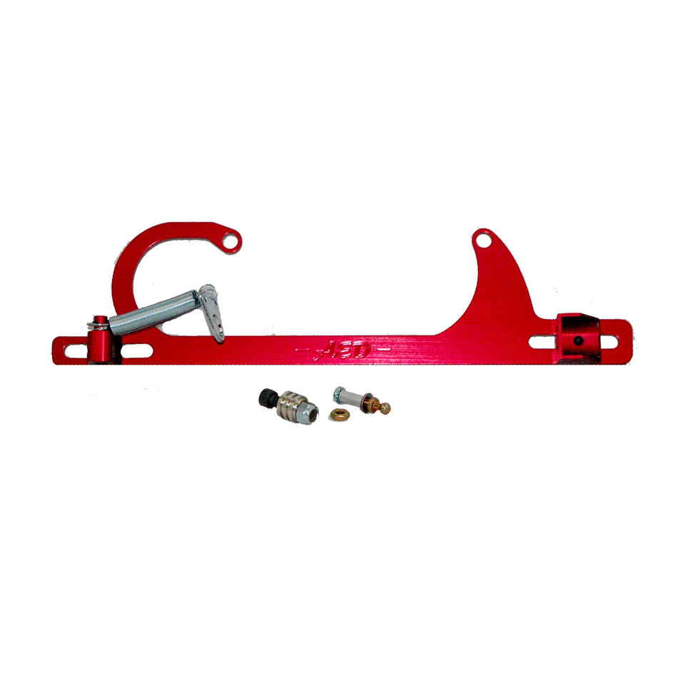AED Carb Mount Throttle Cable Bracket & Return Spring - Red Anodized - GM Cable - Square Bore