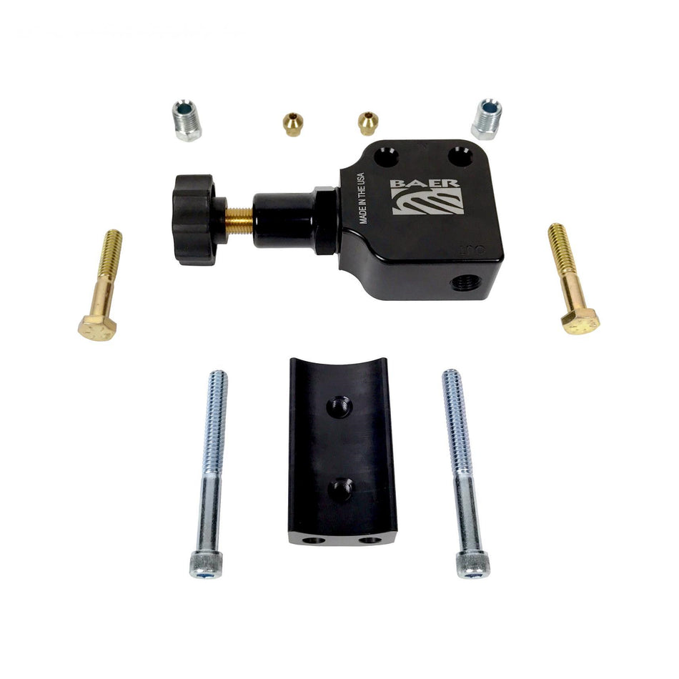 Baer Proportioning Valve - 3/8 in NPT Female Inlet - 3/8 in NPT Female Outlet - 3/8-24 in Fittings - Knob Type