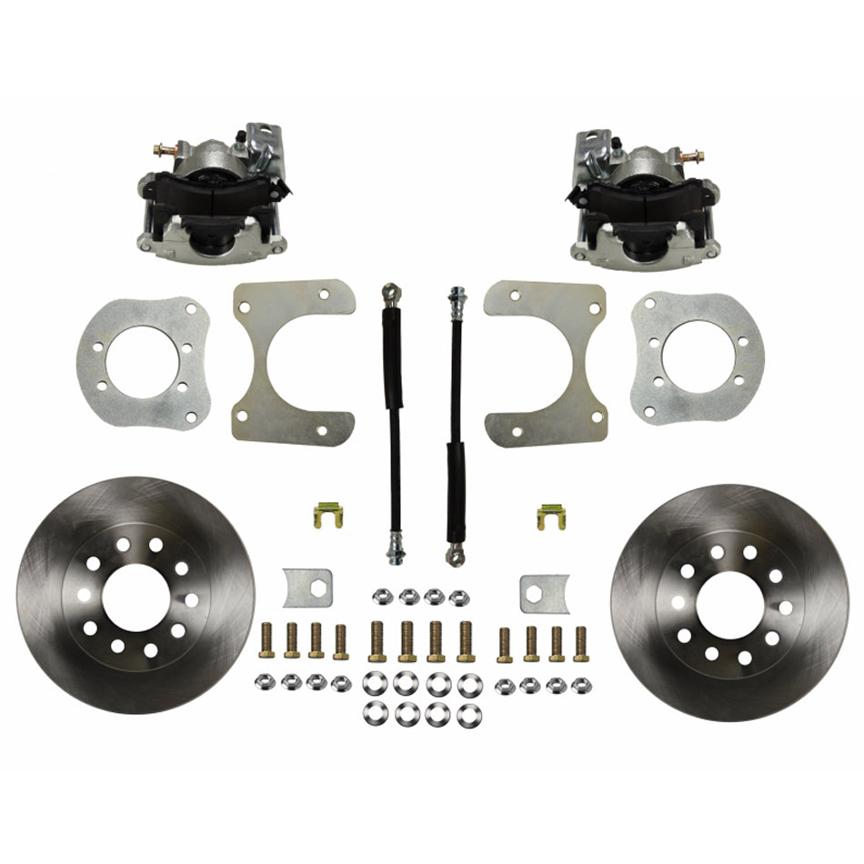 Leed Disc Conversion Brake System - Rear - 1 Piston Caliper - 11" Solid Rotors - Iron - Natural - Mopar 8.25/9.25