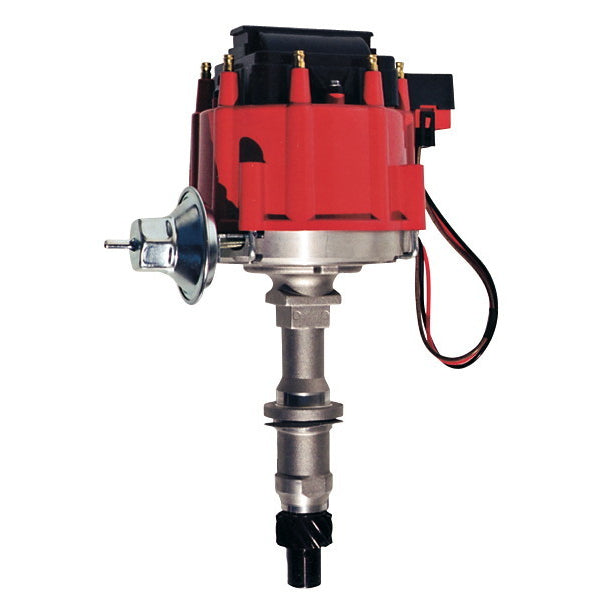 Proform HEI Distributor - Magnetic Pickup - Vacuum Advance - HEI Style Terminal - Coil Included - Red - Pontiac V8