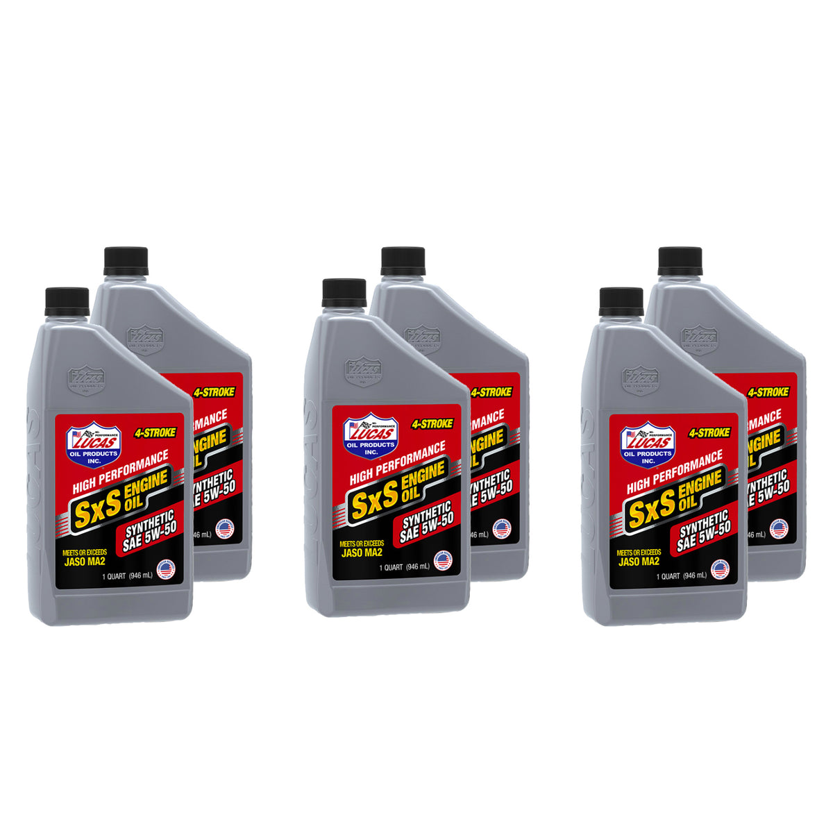 Lucas SxS Motor Oil - 5W50 - Synthetic - 1 qt Bottle - (Set of 6)