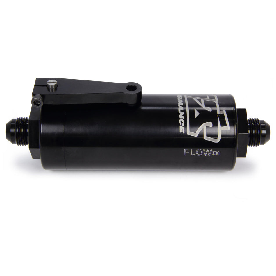 Ti22 8 AN Fuel Filter With Shutoff Black 100 Micron
