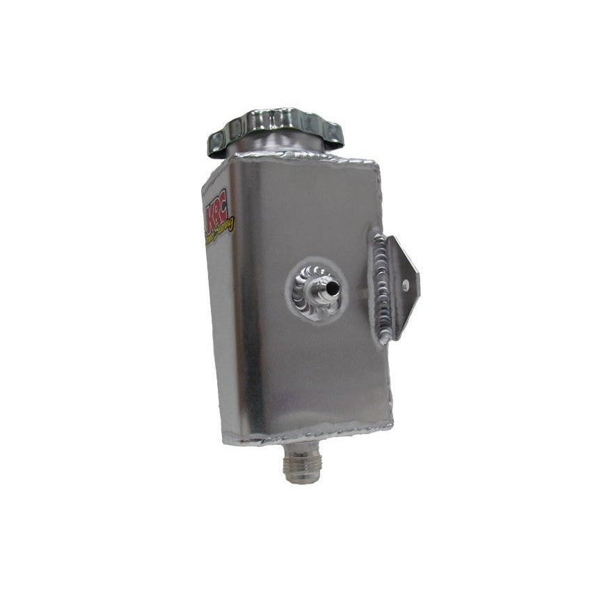KRC Power Steering Reservoir Tank - Flat Surface Mount -6 AN Fitting On RH Side Facing Tank
