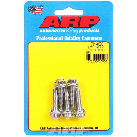 ARP Stainless Steel Bolt Kit - 12-Point (5) 1/4-28 x 1.000