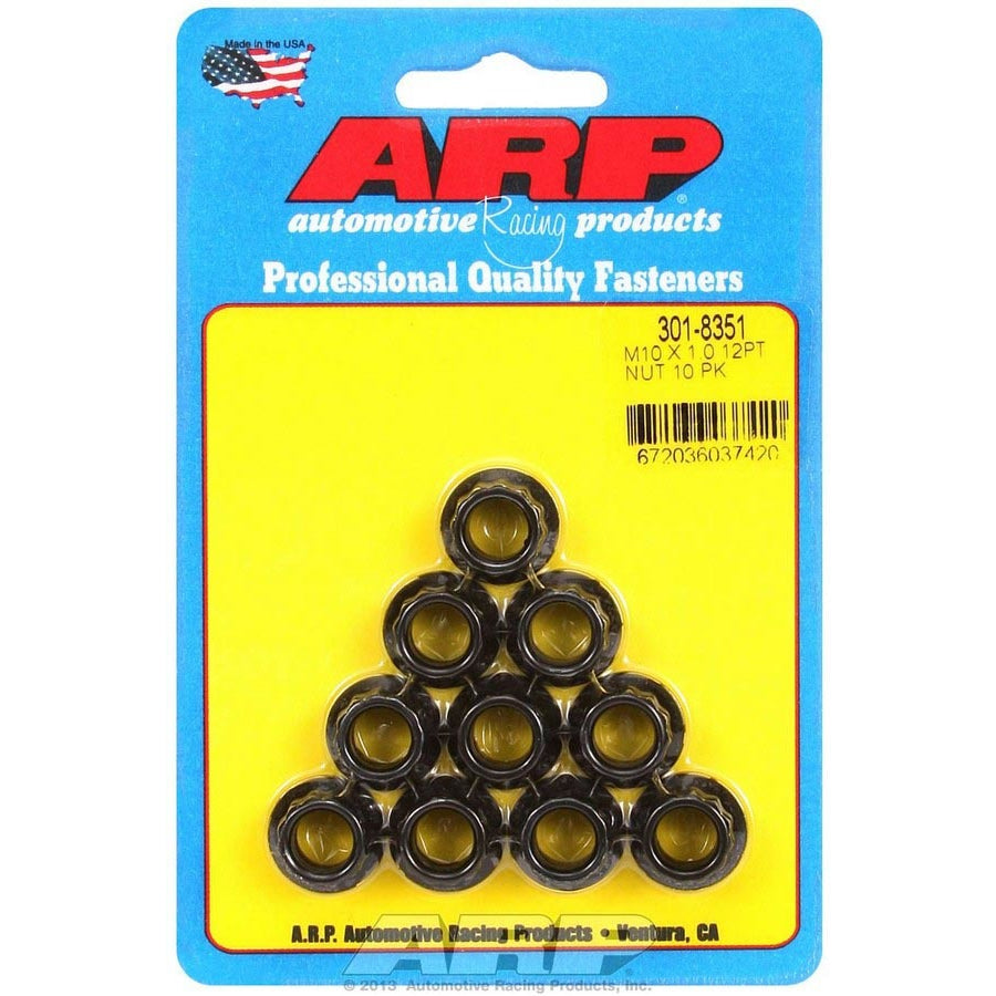 ARP Nut - 12 Point Head - Chromoly - Black Oxide - Universal - (Set of 10)