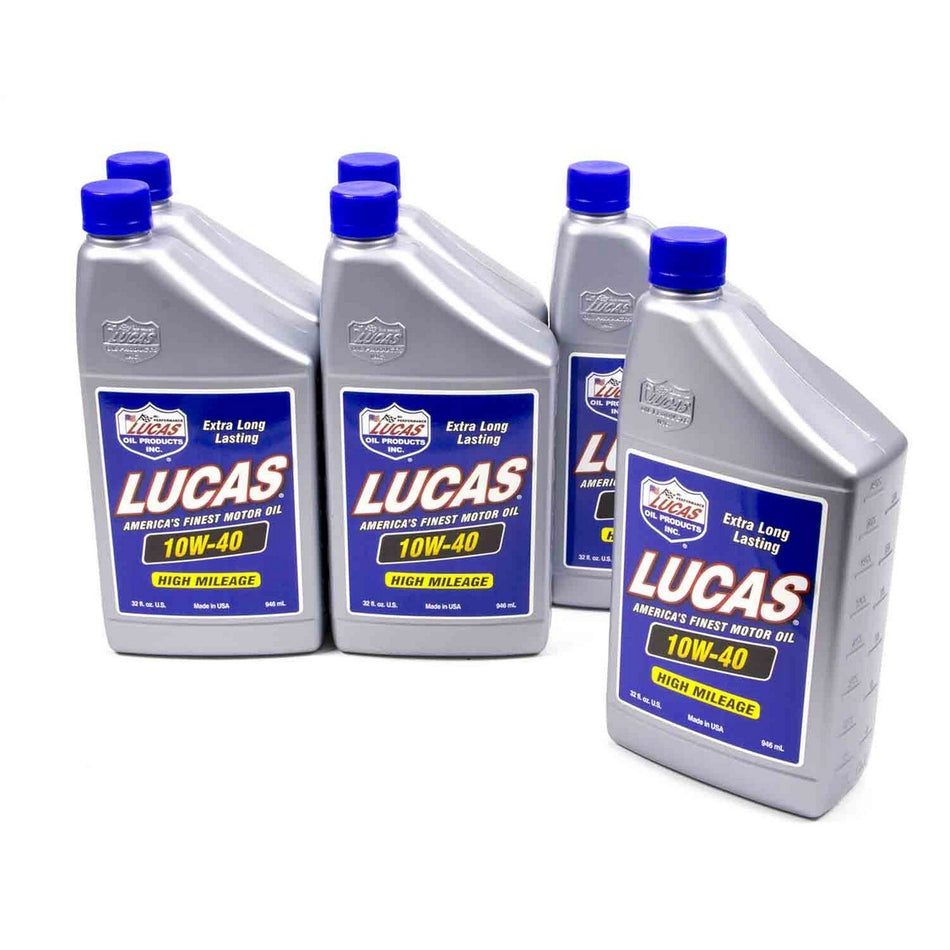 Lucas Oil Products High Performance Motor Oil 10W40 Conventional 1 qt - Set of 6