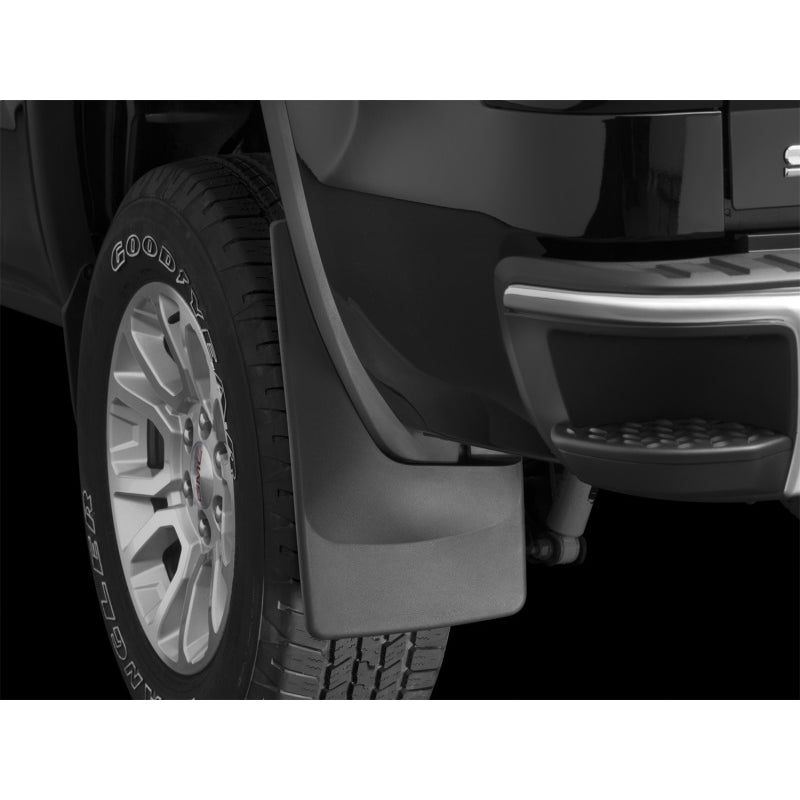 WeatherTech DigitalFit No-Drill Rear Mud Flap - Black / Textured - GM Fullsize Truck 2014-15 120036 - Pair