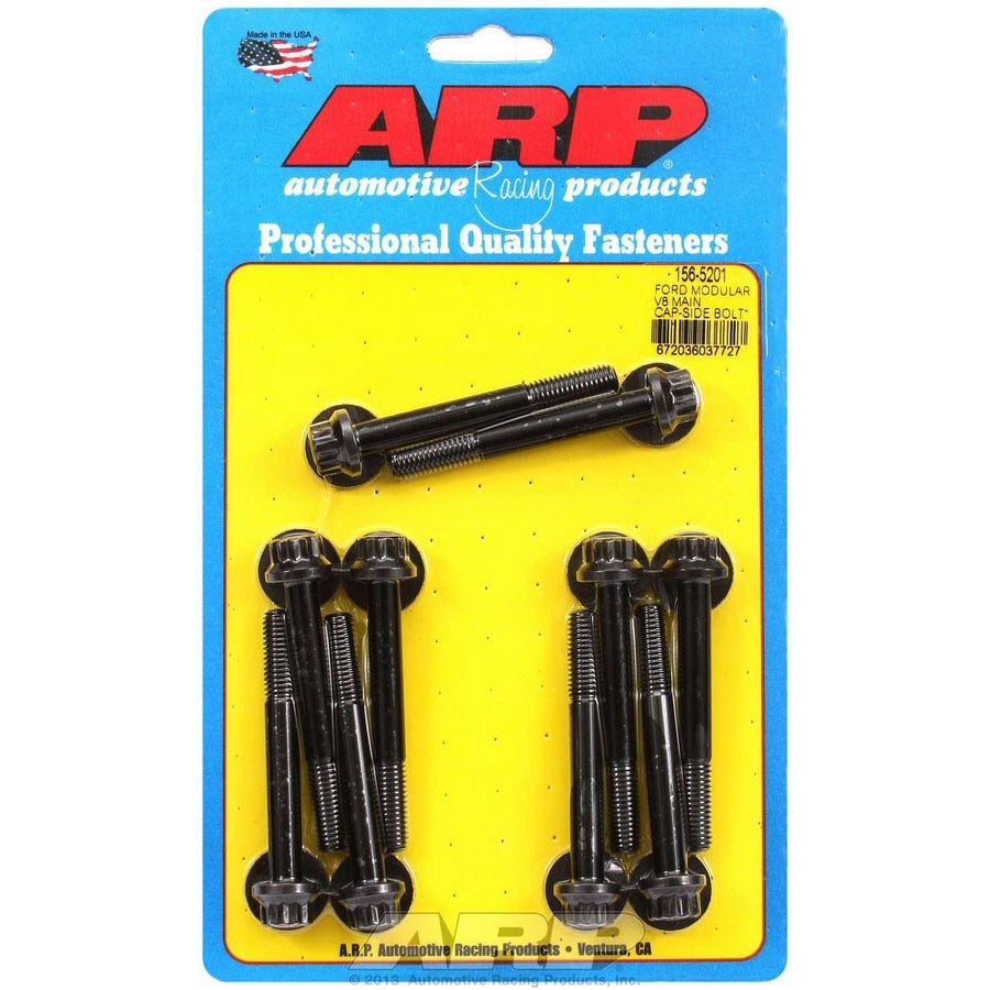 ARP Main Bolt Kit - Side Bolts - 12 Point Head - 8 mm Thread - 2-Bolt Mains - Chromoly - Black Oxide - Cast  Block - Ford Modular