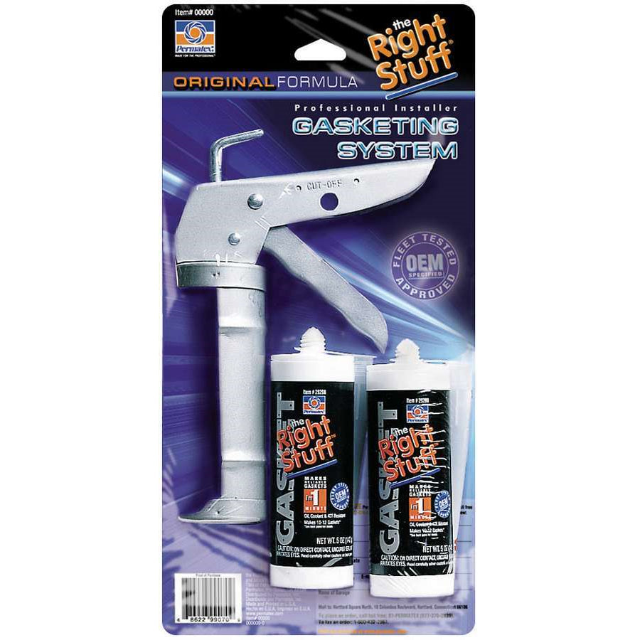 Permatex The Right Stuff Sealant Silicone Two 5.00 oz Cartridges Caulk Gun - Kit