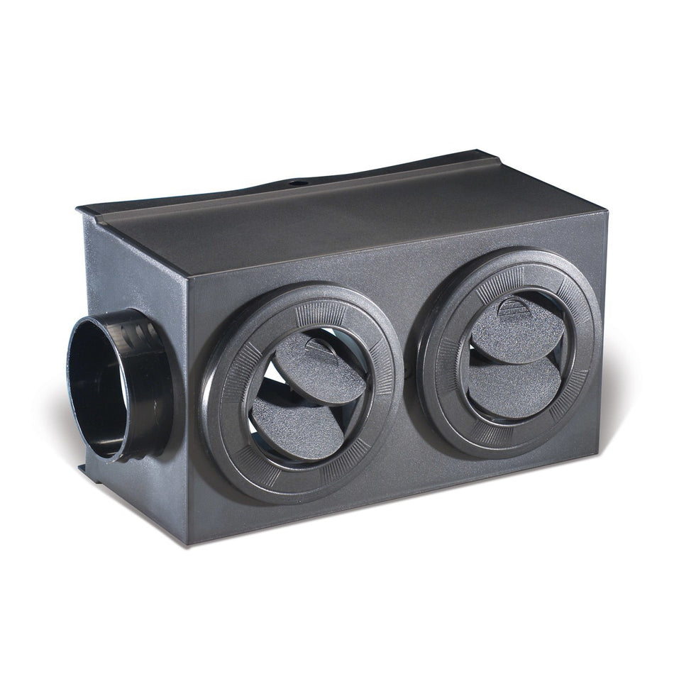 Flex-A-Lite Mojave Heater Plenum - Two Vents - Plastic - Black - Universal
