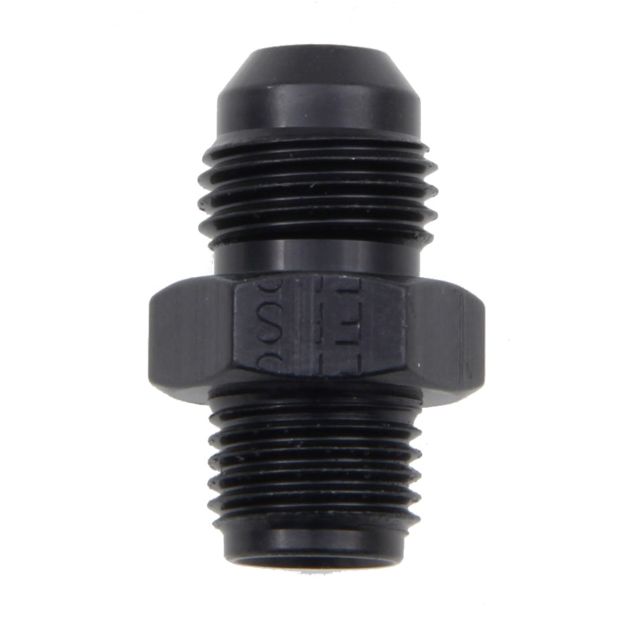 Fragola 6 AN Male to 1/2-20 in Inverted Flare Male Straight Adapter - Black Anodized - Hardline