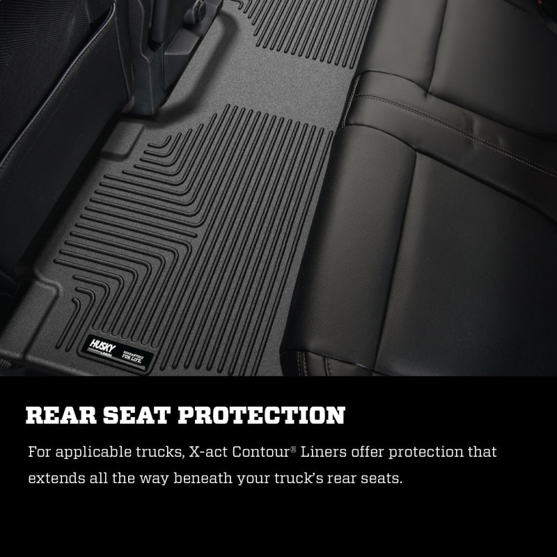 Husky Liners Weatherbeater Floor Liner - Front Row - Plastic - Black/Textured - Crew/Super Cab - Superduty - (Pair)