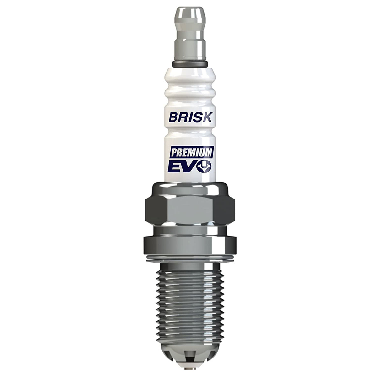 Brisk Premium EVO Spark Plug - 14 mm Thread - 19 mm R - Heat Range 14 - Gasket Seat - Resistor